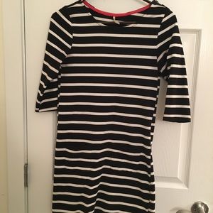Black and white striped dress